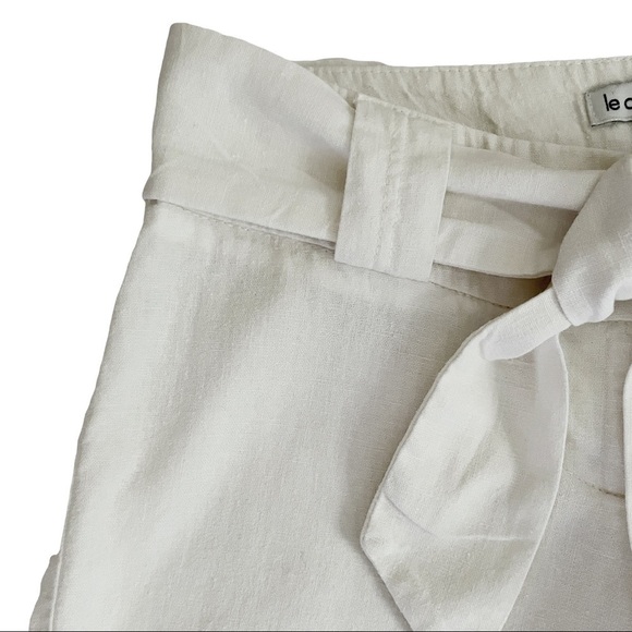 LE Chateau Wide Leg Linen Blend Cropped Capri Pants - Picture 3 of 13